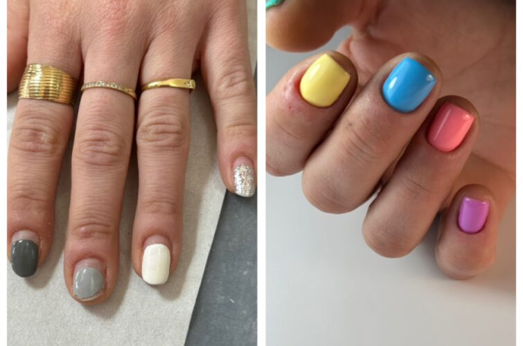 colour full nail art by student